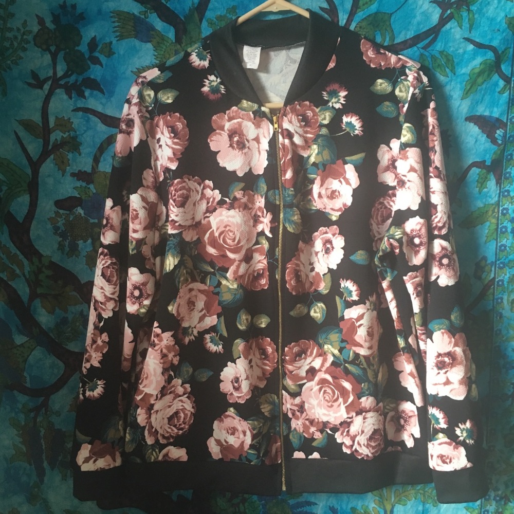 Floral Jacket (with gold zipper)